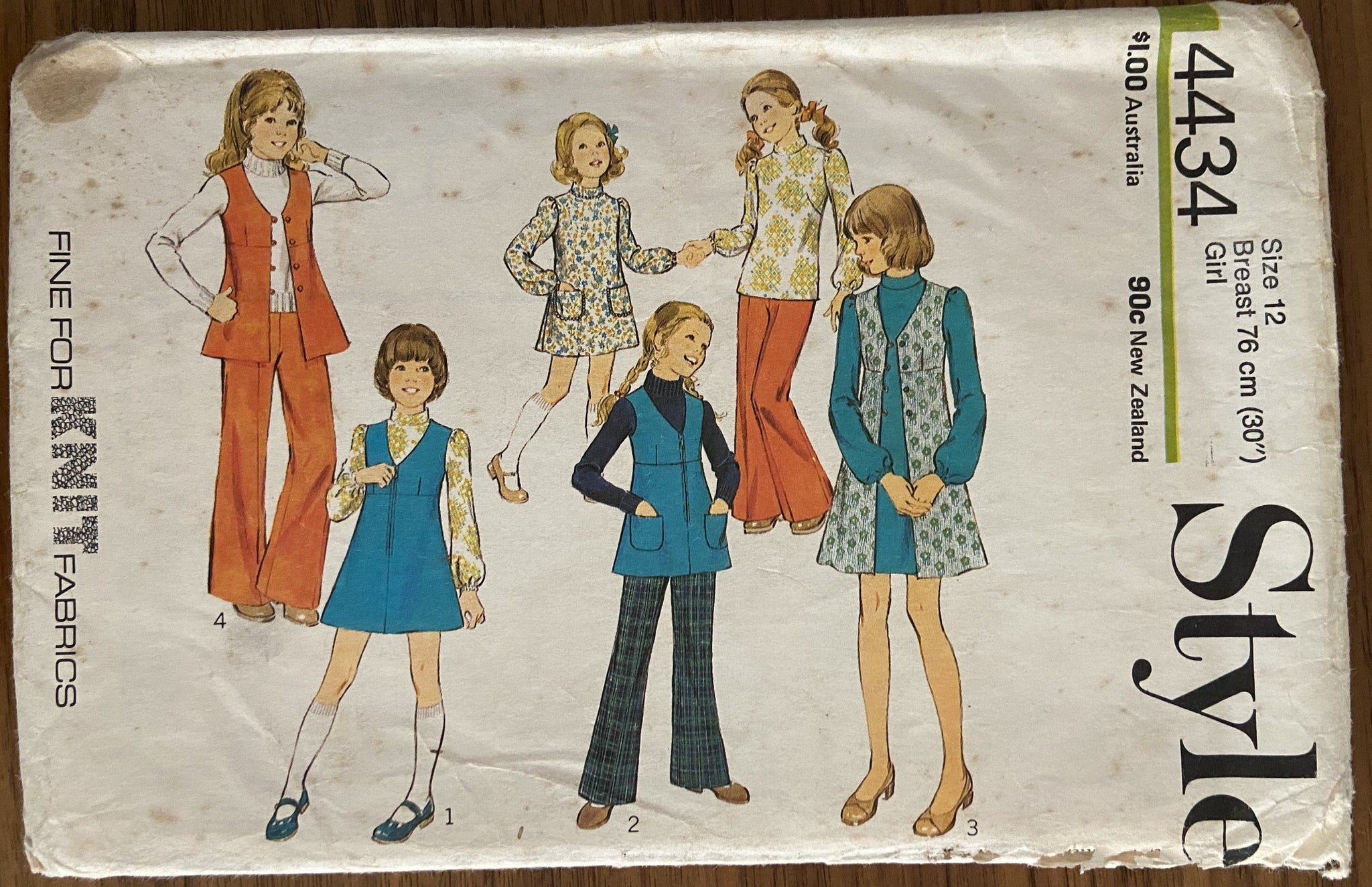 Style 4434 vintage 1970s child s pinafore dress or tunic dress or blo the vintage pattern market