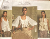 Vogue v2946 Oscar de la Renta American Designer blouse sewing pattern Bust 30 1/2, 31 1/2, 32 1/2, 34 inches