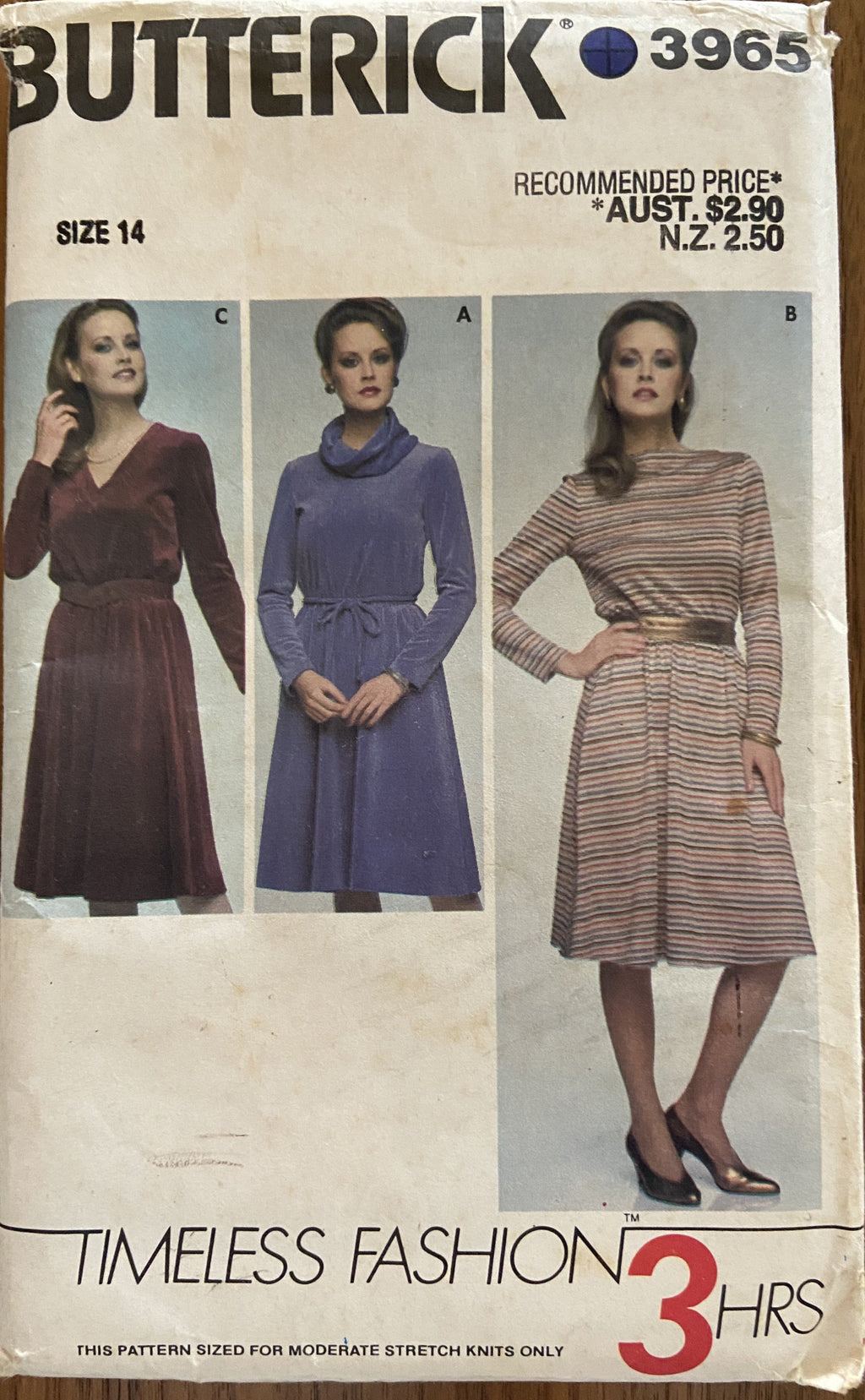 Butterick 3965 Vintage 1980s dress pattern