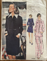 Vogue 2889 vintage 1970s Vogue Americana Oscar de la Renta dress tunic and pants pattern Bust 31 1/2 inches