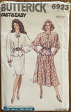 Butterick 6923 vintage 1980s top and skirt sewing pattern