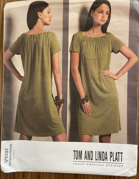 Vogue  American Designer v1091 Tom and Linda Platt dress sewing pattern Bust 31 1/2 to 38 inches