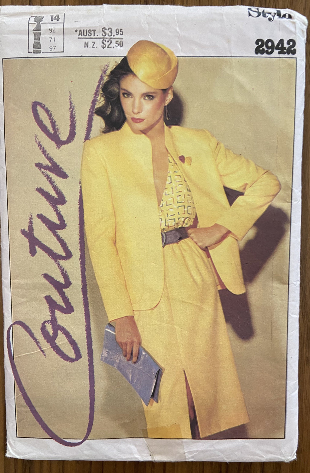 Style 2942 vintage 1980s skirt, jacket and top sewing pattern Bust 36 inches