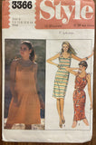 Style 3366 vintage 1980s dress pattern for stretch fabrics Bust 31 1/2 to 36 inches