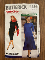 Butterick 4296 Vintage 1980s dress pattern