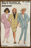 Butterick 4753 vintage 1980s skirt, jacket and pants sewing pattern