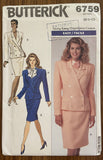 Butterick 6759 vintage 1980s jacket and skirt suit sewing pattern