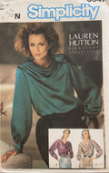 Simplicity 6647 vintage 1980s Lauren Hutton top sewing pattern