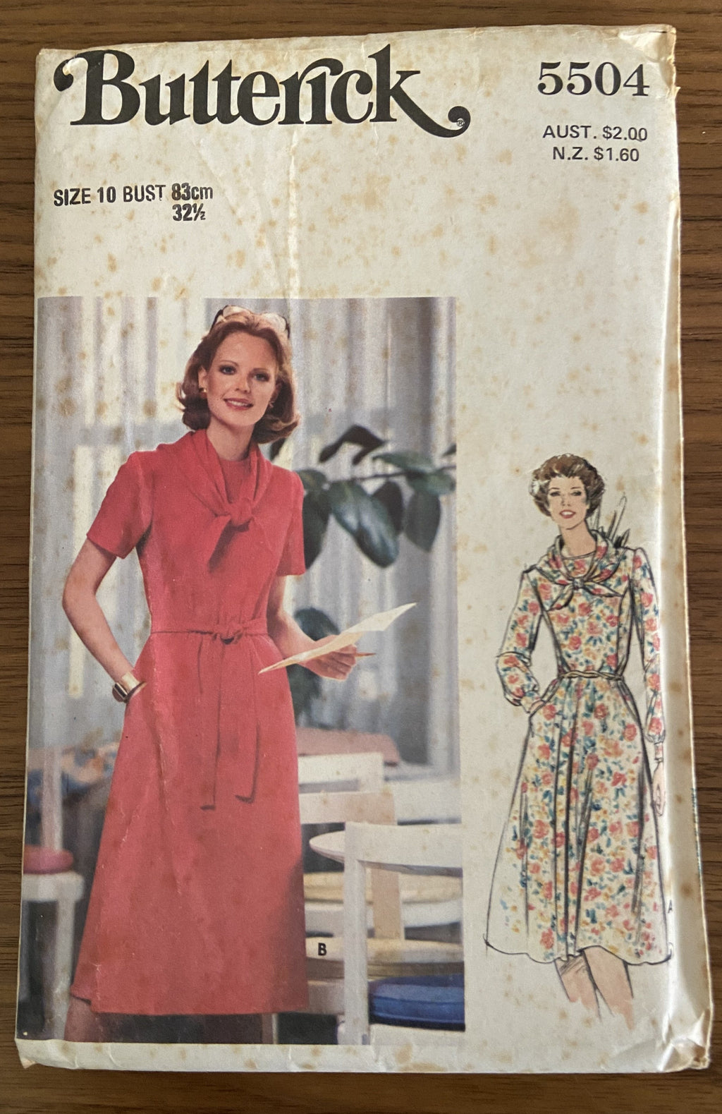 Butterick 5504 vintage 1970s  dress pattern
