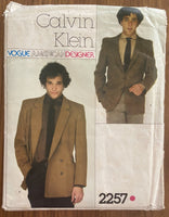 Vogue 2257 vintage 1970s Calvin Klein men's jacket pattern