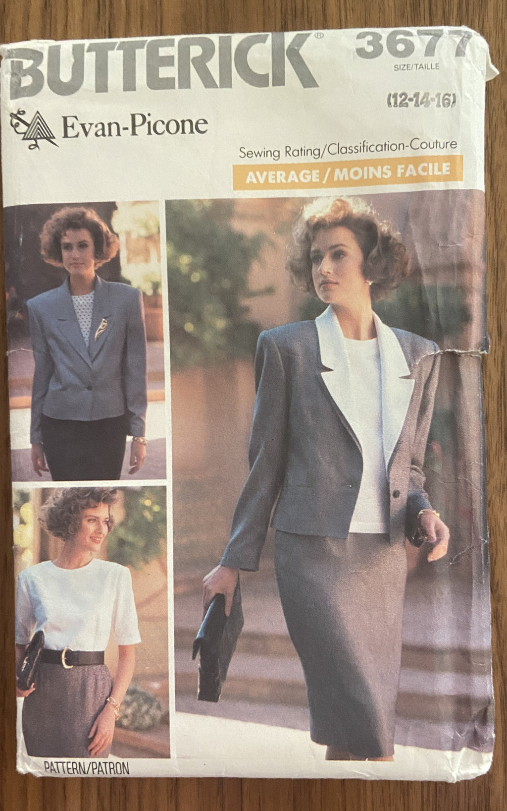 Butterick 3677 vintage 1980s skirt, jacket and top sewing pattern