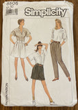 Simplicity 8506 vintage 1980s pants, shorts and skirt pattern
