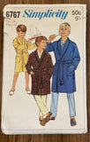 Simplicity 6767 vintage 1960s boy's robe sewing pattern