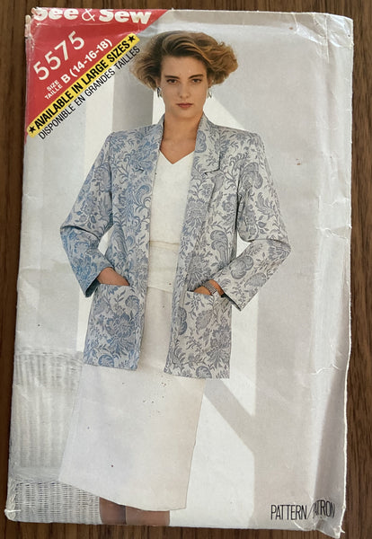 Butterick 5575 vintage 1980s jacket, top and skirt pattern