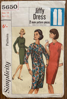 Simplicity 5650 vintage 1960s dress pattern - wounded