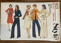 Style 1821 vintage 1970s unlined jacket, skirt and trousers pattern Bust 32 1/2 inches