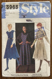 Style 3965 vintage 1980s dress and jumper or pinafore sewing pattern Bust 34 and 36 inches