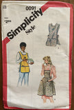 Simplicity 0091 vintage 1960s apron sewing pattern