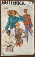 Butterick 6761 vintage 1980s blouse sewing pattern bust 32 inches