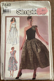 Simplicity 7842 vintage 1980s dress pattern Bust 34 inches
