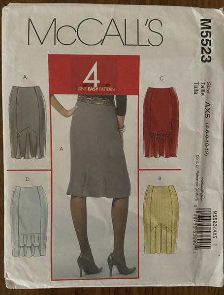 McCall's M5523 skirts sewing pattern