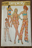 Simplicity 8795 vintage 1970s two piece bathing suit, hip hugger pants and  pattern