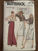 Butterick 6518  vintage 1980s skirt and blouse sewing pattern