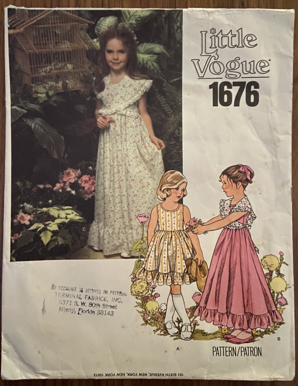 Vogue 1676 little vogue vintage 1980s child's dress and shawl pattern