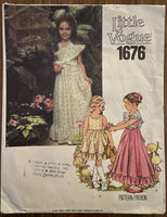 Vogue 1676 little vogue vintage 1980s child's dress and shawl pattern