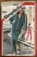 Simplicity 5931 vintage 1980s jacket, pants, shorts and top sewing pattern