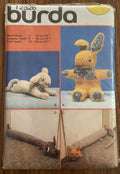 Burda 12526 vintage 70s soft toy and draft excluder sewing pattern. German language instructions