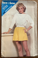 Butterick 5155 vintage 1980s top and shorts sewing pattern