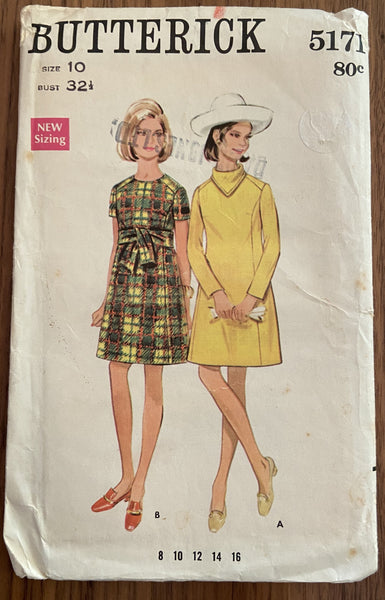 Butterick 5171 vintage 1960s dress sewing pattern