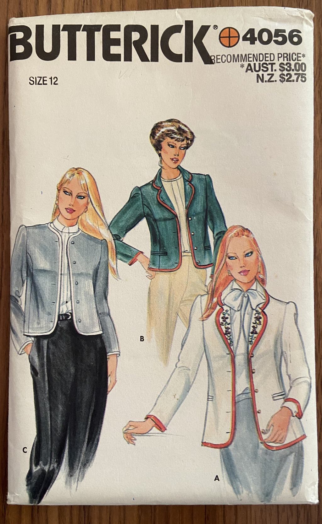 Butterick 4056 vintage 1980s jacket pattern