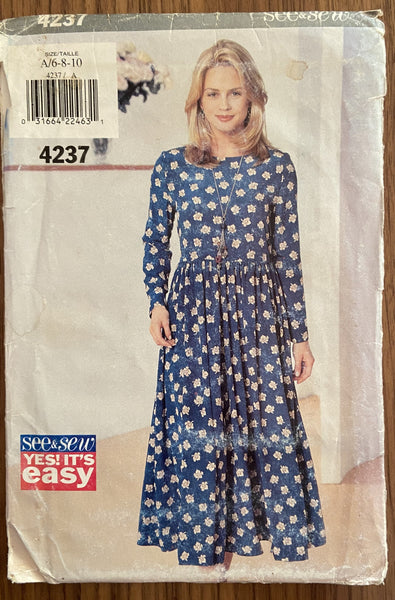 Butterick 4237 vintage 1990s dress sewing pattern