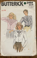 Butterick 3468 vintage 1980s blouse sewing pattern