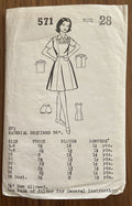 Paulette 571 vintage 1950s school tunic, blouse and rompers sewing pattern