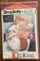 Simplicity 129 vintage 1980s cushions pillows instruction cards.