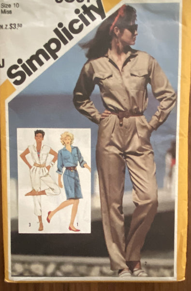 Simplicity 6031 vintage 1980s jumpsuit and dress sewing pattern