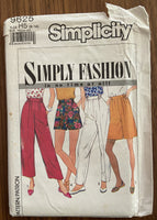 Simplicity 9625 vintage 1990s pants and shorts sewing pattern multisize