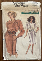 Very Easy Very Vogue 7549 vintage 1980s dress sewing pattern Bust 31 1/2 to 34 inches