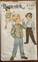 Butterick 2122 vintage 1960s boy's pants, shorts and shirt sewing pattern