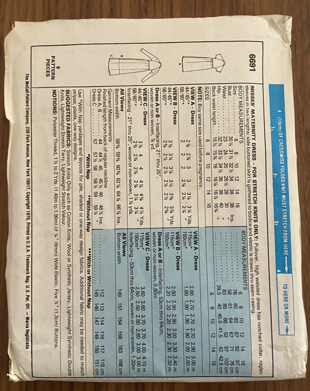 McCall's vintage 1970s maternity dress pattern