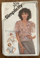 Simplicity 5091 vintage 1980s blouse sewing pattern