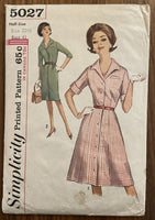 Simplicity 5027 vintage 1960s shirt dress sewing pattern. Wounded bargain