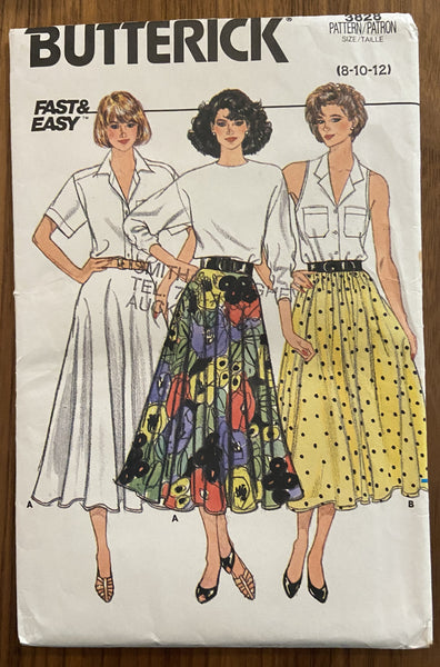 Butterick 3828 vintage 1980s skirts pattern