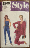 Style 2963 vintage 1980s top, pants and jacket pattern Bust 32 1/2 inches
