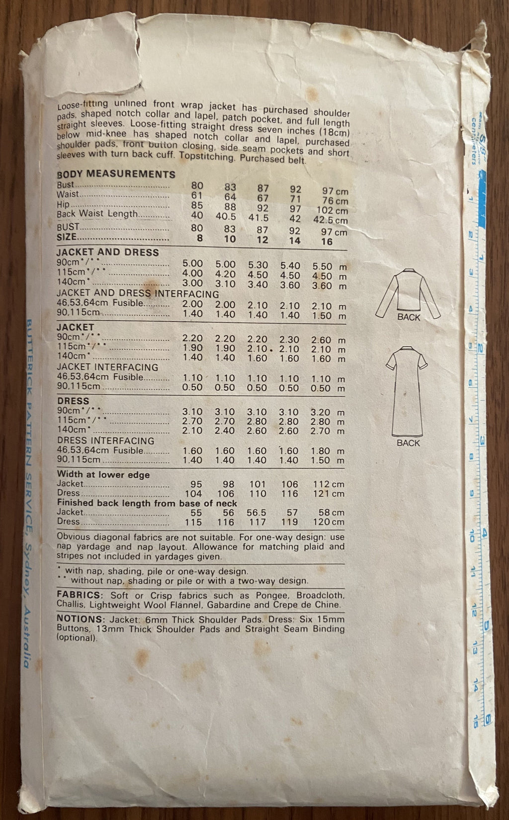 Quick! Butterick 6783 vintage 1980s dress and jacket pattern