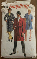 Simplicity 7935 vintage 1960s men's robe sewing pattern - wounded bargain