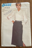 Simplicity 7122 super saver easy to sew vintage 1980s blouse and skirt sewing pattern Bust 32 1/2 to 36 inches